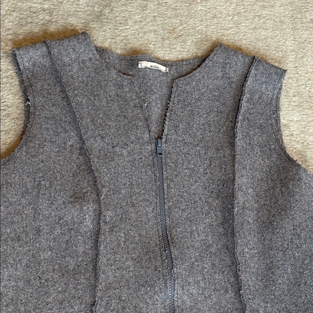Wulla Grey Wool Vest M - Picture 2 of 7